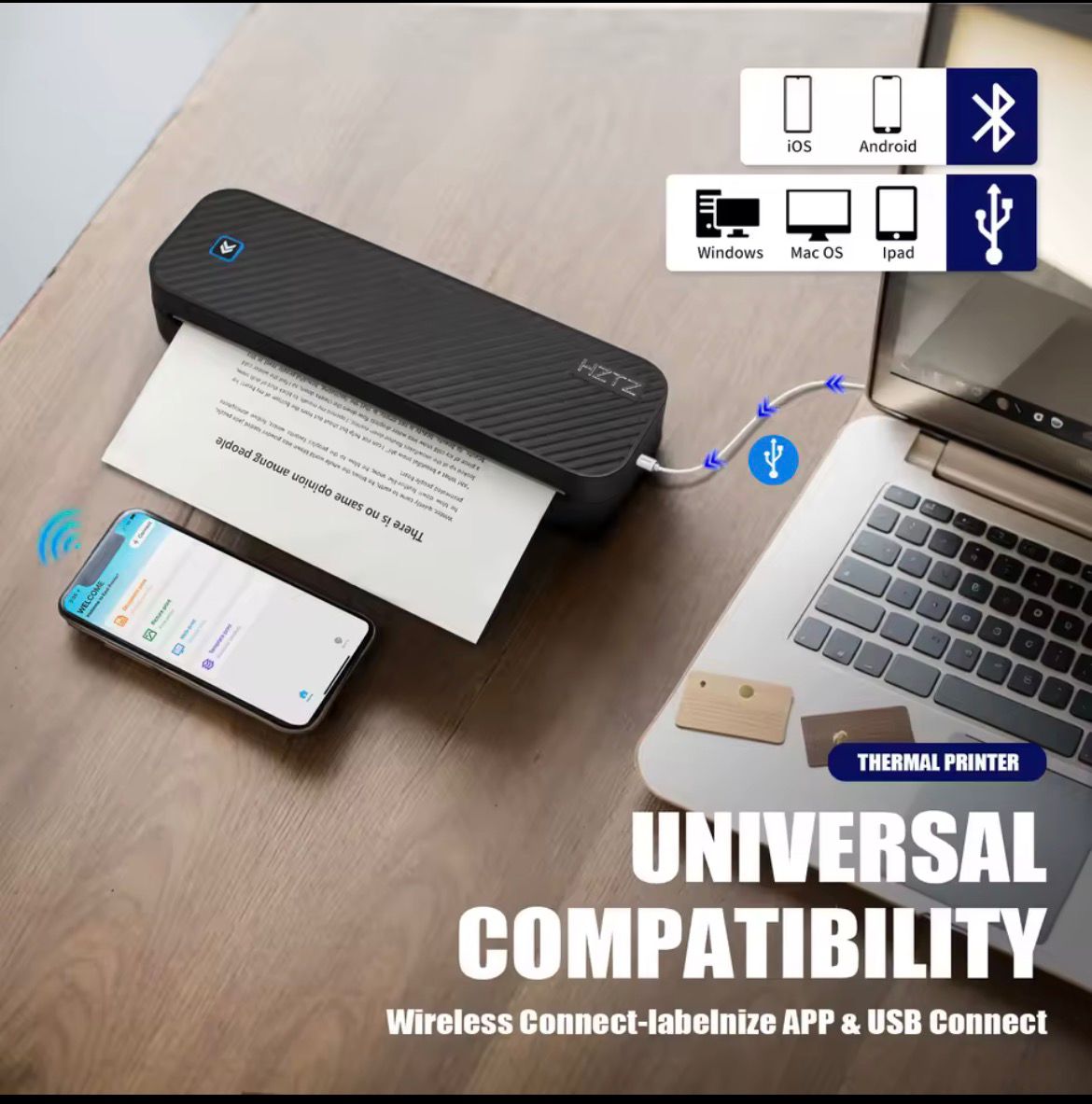 Stampante Termica Portatile A4 Senza Inchiostro - Stampa PDF, Excel, Word - Ideale per Ufficio, Casa e Scuola