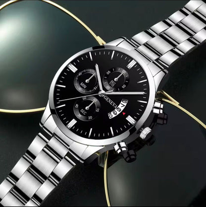 Orologio da Uomo Elegante Deyros – Design Minimalista in Acciaio, Movimento al Quarzo con Calendario