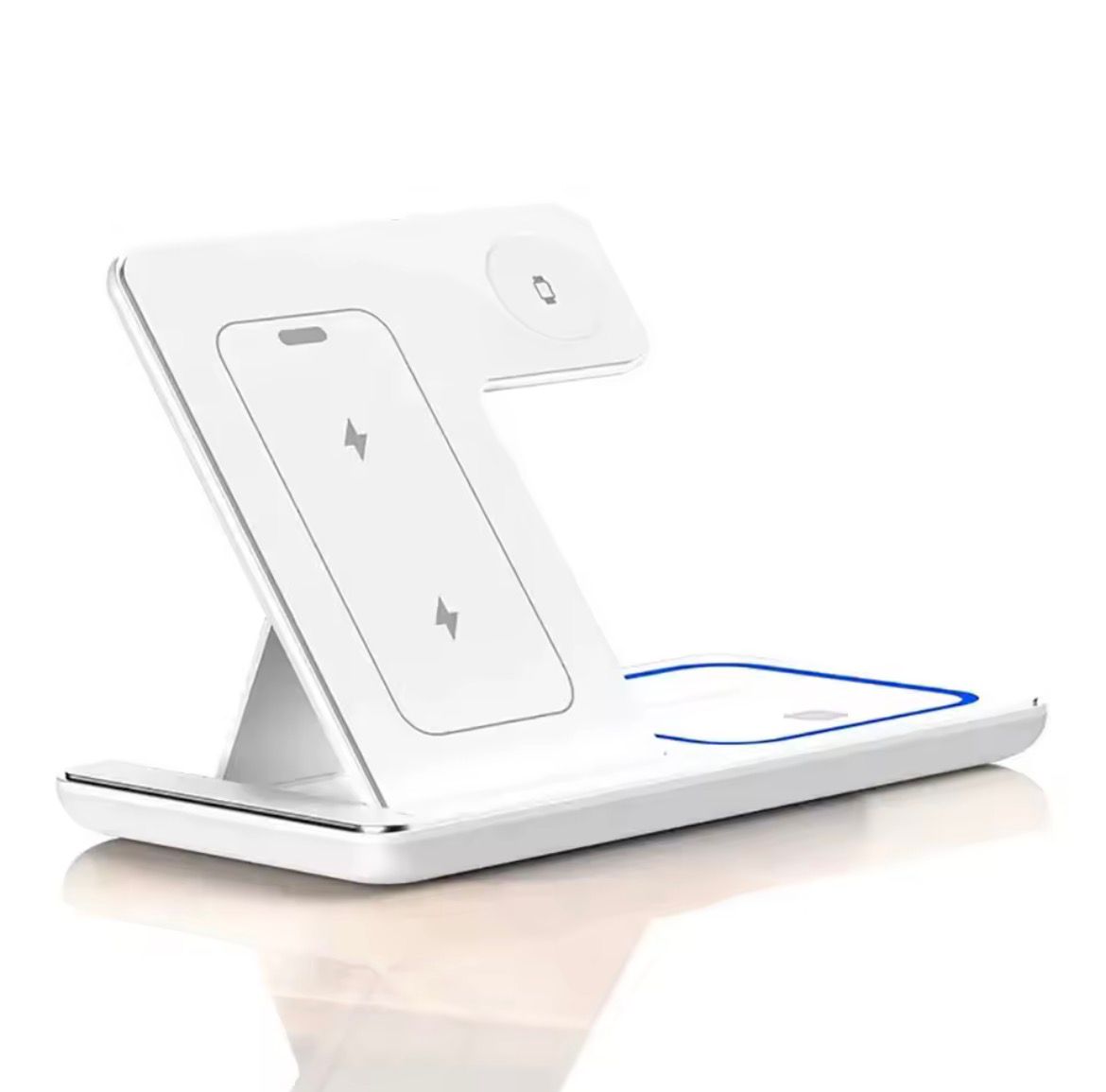 Supporto di ricarica wireless magnetico pieghevole 3 in 1 da 30 W per iPhone 16 15 14 13 Pro Max e Apple Watch 9 8 7, docking station a ricarica rapida.